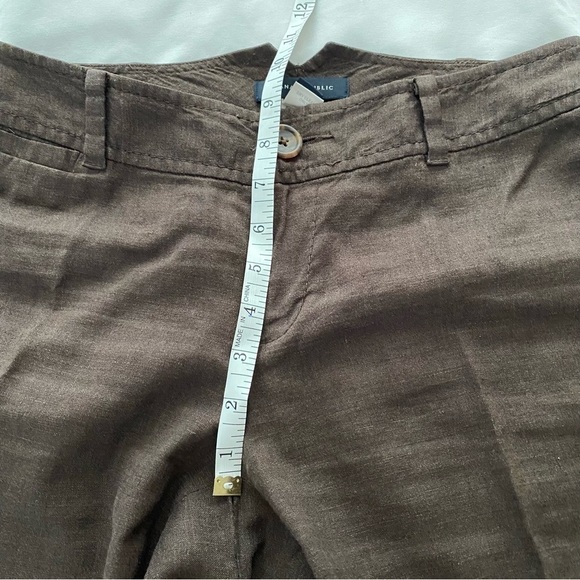 Banana Republic Linen blend Brown pants Stretch Comfy Office Casual Straight leg - Picture 13 of 14